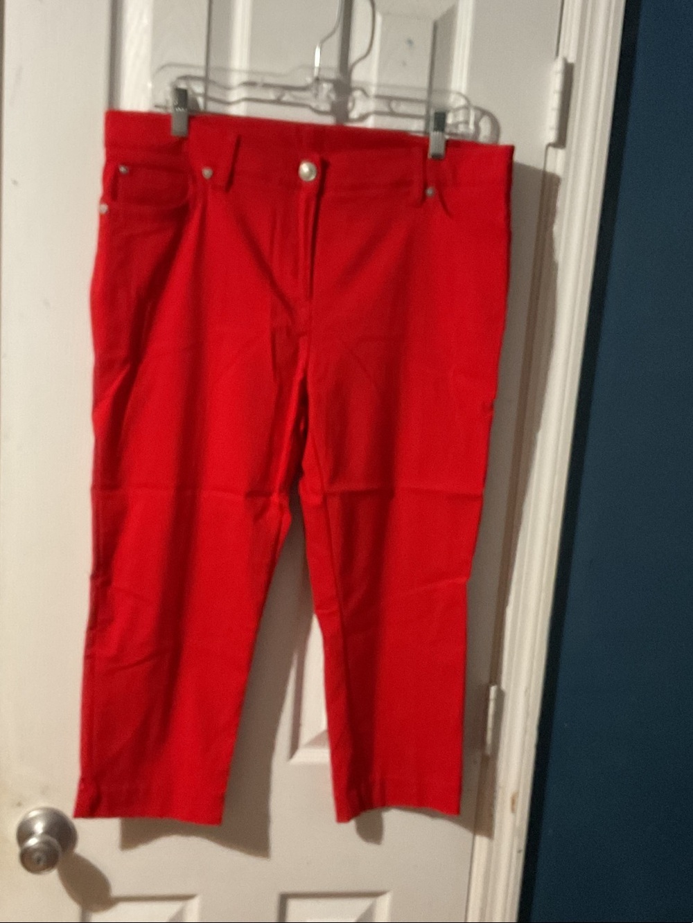 new directions Red Cropped Stretch Jeans women’s size 14